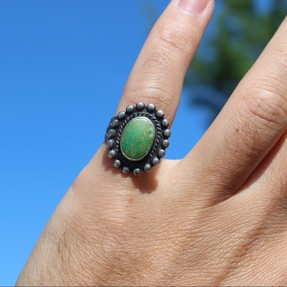 Vintage Fred Harvey Era Turquoise Sterling Ring 5 - Picture 6 of 6